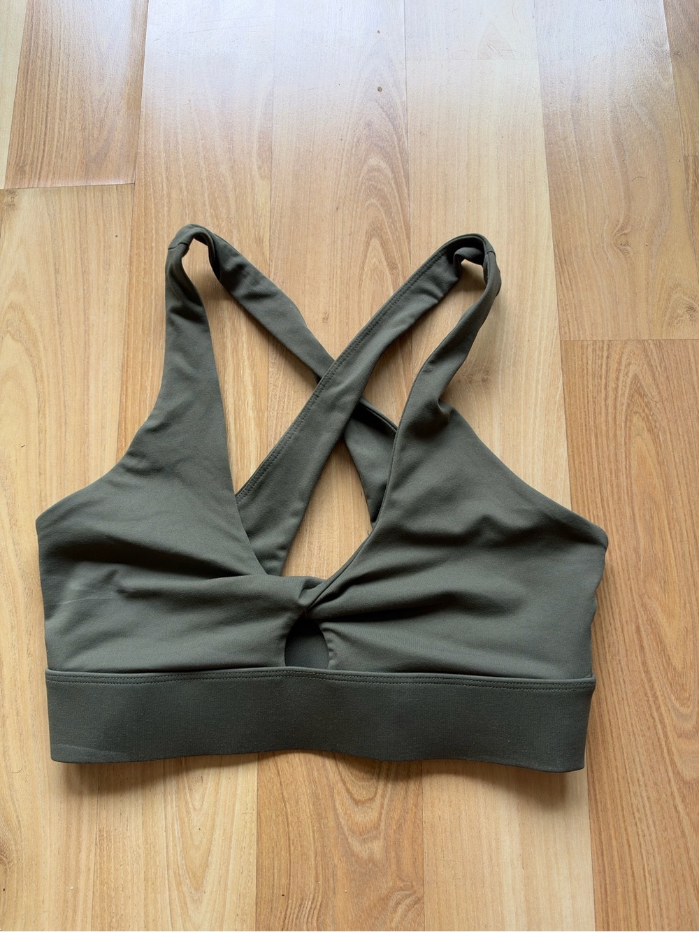 Fabletics Olive Twist-Front Crossback Sports Bra